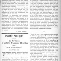 0696 - Page 695 - Partie professionnelle. Médecine sociale. Les Pupilles de la Nation / Hygiène publique. La Révision de la charte française d’hygiène, (suite), par le Dr René Martial. Hygiène industrielle ouvrière. Industries insalubres. Hygiène de l’habitation. Habitations à bon marché