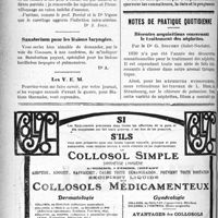 0719 - Page 718-XXXVI - Correspondance. La thérapeutique intra-utérine de l'infection utérine post-partum / Sanatorium pour les lésions laryngées / Les V. E. M / Notes de pratique quotidienne. Récentes acquisitions concernant le traitement des néphrites, par le Dr G. Siguret