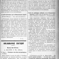 0760 - Page 759 - Partie scientifique. Revue des sociétés savantes. Paris. Les injections de lait en thérapeutique oculaire et générale, (Société de médecine de Paris) / Le tétanos déclaré doit guérir, (Société médicale des hôpitaux) / Les syphilis méconnues par le Wassermann négatif, (Soc. méd. des hôpitaux) / Bibliographie critique. Revue des Livres. Technique oto-rhino-lary Dgologique, 3e édition par E. Escat, A. Maloine et fils, éditeurs / Traité de pathologie médicale et de thérapeutique, par D. Sergent, Ribadeau-dumas et L. Barbonneix, A. Maloine et fils, éditeurs / Le liquide céphalo-rachidien, par O. Fontecilla et M. A. Sepulueda, A. Maloine et fils, éditeurs