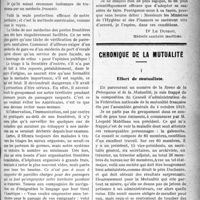 0776 - Page 775 - Partie professionnelle. Hygiène publique. Dangers de la «Transmigration». Le remède / Chronique de la mutualité. Effort de mutualiste
