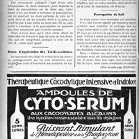 0797 - Page 796-VIII - Correspondance. La prescription a été suspendue pendant les hostilités / Dates d’application des Tarifs-accidents / Prorogation de bail