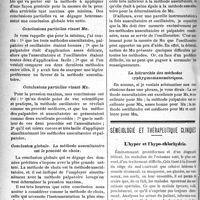 0807 - Page 806 - Partie scientifique. Clinique médicale. Leçons cliniques sur la pression artérielle. La méthode auscultatoire est le procédé de choix pour la mesure de la pression artérielle maxima et minima, par le Dr Camille Lian. Comment explorer les pulsations artérielles en aval d’une manchette compressive ? / De la méthode de choix pour mesurer Mx et Mn / Séméiologie et thérapeutique cliniques. L’hyper et l’hypo-chlorhydrie
