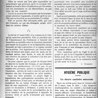 0837 - Page 836 - Partie Professionnelle. Législation pratique. Nouvelle loi et nouveau projet de loi sur les loyers / Hygiène publique. La charte sanitaire universelle