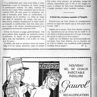 0854 - Page XXXV-853 - Correspondance. Prorogation de bail / Calcul des revenus soumis à l’impôt