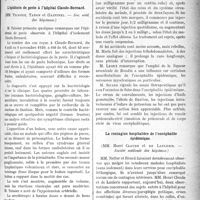 0896 - Page 895 - Partie scientifique. Revue des sociétés savantes. Les médicaments hémostatiques, (Académie de médecine) / L’épidémie de peste à l’hôpital Claude-Bernard, (Soc. méd. des hôpitaux) / Traitement des myoclonies par le bromhydrate de cicutine, (Société médicale des hôpitaux) / La contagion hospitalière de l’encéphalite épidémique, (Société médicale des hôpitaux)