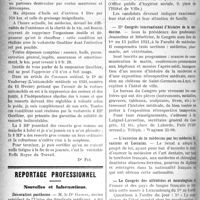 0923 - Page 922 - Partie professionnelle. Automobilisme pratique. Le véhicule médical en 1921... / Reportage professionnel. Nouvelles et Informations. Décoration posthume / Office public d’hygiène sociale / IIe Congrès international d’histoire de la médecine / L'exercice de la médecine par les médecins AIsaciens et Lorrains / Le Congrès des aliénistes. et neurologistes