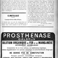 0928 - Page XXXVII-927 - Notes de pratique quotidienne. De l’isolement fonctionnel, systématique, des organes des sens, mis au service de la clinique, par le Dr Ed. Crouzel / Climatologie. A propos de la Côte d’Azur