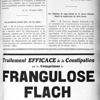 0930 - Page XXXIX-929 - Documents officiels. A L’officiel. Les autos qui ne circulent pas ne sont pas soumises à la taxe / Les prestations restent dues sur les autos / Les diplômes de sage-femme de 2e classe délivrés depuis la suppression de cette classe