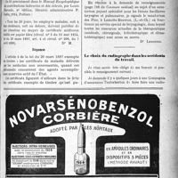 0938 - Page V-937 - Correspondance. A propos de certificats exempts de timbre / Sanatorium pour les lésions laryngées / Le choix du radiographe dans les accidents du travail