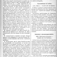 0963 - Page 962 - Partie scientifique. Revue des sociétés savantes. Le signe d’Argyll-Robertson dans l’encéphalite épidémique, (Société médicale des hôpitaux) / Vaccinothérapie de l’asthme, (Société méd. des hôpitaux) / Septicémie à pneumocoques primitive, (Société méd. des hôpitaux) / L’état hépato-rénal dans l’ulcus gastrique, (Société méd. des hôpitaux)