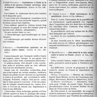 0972 - Page 971 - Partie scientifique. Bibliographie critique. Revue des Thèses. Thèse de Paris. De l’intoxication chronique par, le benzol, par Dr Robert Delarue, (Jouve et Cie, éditeurs) / Contribution à l’étude de la douleur et des spasmes d’origine névritique dans les moignons d’amputation, par Dr Emile Foucher; (Jouve et Cie, éditeurs) / Considérations générales sur les analyses médico-légales, par Dr Herrera, (Jouve et Cie, éditeurs) / Contribution à l’étude des chondromes, par Dr Agnès Scheiniss, (Jouve et Cie, éditeurs) / Les pseudo-perforations intestinales au cours des infections à pneumocoques, par Dr Jean Creusot, (Jouve et Cie, éditeurs) / Etude toxicologique de la paraldéhyde, par Dr Gaston Larue, (Jouve et Cie, éditeurs) / Etat actuel de la lutte sociale contre le cancer en France, par Dr Raoul Barrey, (Jouve et Cie, éditeurs)