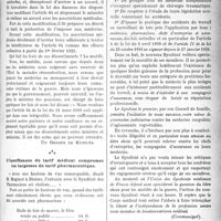 0976 - Page 975 - Partie professionnelle. La vie syndicale et professionnelle. Le tarif étatique des soins médicaux aux pensionnés de guerre. Tribune ds Mutilés / L’insuffisance du tarif médical compromet les largesses du tarif pharmaceutique / Syndicat des Chirurgiens d’urgence (Accidents de la voie publique et du travail) / Société médicale d’éducation physique et de sport (21 février 1921)