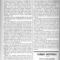 1027 - Page 1026 - Partie scientifique. Séméiologie clinique. Le diagnostic des hématuries, par M. J. P. Tourneux / Clinique obstétricale. Sur la version podalique, Clinique Tarnier : M. le Pr agrégé Lequeux