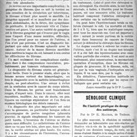 1099 - Page 1098 - Partie scientifique. Clinique chirurgicale, Faculté de médecine de Paris : M. le Pr agrégé Paul Mathieu. Les fibromes utérins / Sérologie clinique. De l’intérêt pratique du dosage des anticorps, par le Dr E. Maurin