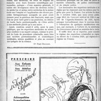 1217 - Page 1216-XXXVIII - Jurisprudence. Responsabilité médicale. Le médecin, ayant le libre-choix de la méthode thérapeutique, a le droit de montrer au malade une radiographie incomplète de son cas, pour lui céler la vérité, lorsque le praticien estime devoir agir ainsi pour sauvegarder le bon moral de son client [Dr Paul Boudin] / Documents officiels. A l’officiel. Tarif des expertises criminelles en Algérie