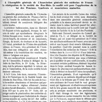 1232 - Page 1231 - Propos du jour. A l’Assemblée générale de l’Association générale des médecins de France. La réintégration de la société du Bas-Rhin. Le conflit créé pour l’application de la loi des Pensions. Syndicats et associations, mutuelles [J. Noir]