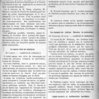 1246 - Page 1245 - Partie scientifique. Revue des sociétés savantes. Paris. Traitement de la lèpre, (Académie de médecine) / Le cancer chez les animaux, (Académie de médecine) / Les dangers du radium. Mesures de protection, (Académie de médecine) / Angor pectoris et médiastinite bacillaire, (Société médicale des hôpitaux)