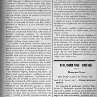 1261 - Page 1260 - Partie scientifique. Vaccination. Vaccine normale et vaccines modifiées dans les revaccinations / Bibliographie critique. Revue des livres. Eléments de pathologie générale, par Prof. P. -E. Micheleau, Chez Doin, Paris