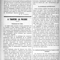 1327 - Page 1322 - Partie scientifique. Laryngologie. Dans quels cas employer les injections intra-trachéales / A travers la presse. Traitement du tabès [(La Médecine, fév. 21)] / La sérothérapie antituberculeuse [(L’Hôpital, février B)] / Le rendement pratique du forceps, d’après les données actuelles [(Jour, de méd. et de chir. prat, 10 fév. 1921)]