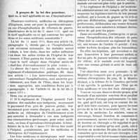 1345 - Page 1340 - Partie professionnelle. La vie syndicale et professionnelle. A propos de la loi des pensions. Quel est le tarif applicable en cas d’hospitalisation ?