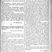 1348 - Page 1343 - Partie professionnelle. La vie syndicale et professionnelle. A propos de la loi des pensions. Quel est le tarif applicable en cas d’hospitalisation ? / Lettre adressée par le Président de la Fédération des Syndicats médicaux de l’Isère à Monsieur le Préfet de l’Isère / Union des Syndicats médicaux de France (18 avril 1921)