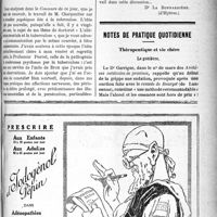1364 - Page XXXIII-1359 - Correspondance. Doctorats en tissu épithélial ! / Les troubles psychiques liés à la tuberculose / Notes de pratique quotidienne. Thérapeutique et vie chère. Le genièvre
