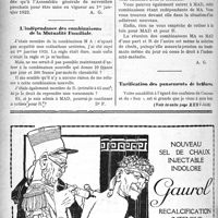 1377 - Page 1372-VIII - Correspondance. L’assurance de la responsabilité civile par le « Sou Médical » / L’indépendance des combinaisons de la Mutualité Familiale / Tarification des pansements de brûlures