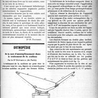1390 - Page 1385 - Partie scientifique. Physiothérapie pratique. Traitement des adénites tuberculeuses par les agents physiques / Orthopédie. De la cure d’assouplissement dans le traitement de la scoliose, par le Dr Devimeux