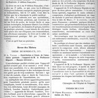 1405 - Page 1400 - Partie scientifique. Bibliographie critique. Revue des Livres. L’Ophtalmologie du Praticien, Dr A. Cantonnet, Chez Maloine, Paris / Revue des Thèses. Thèse de Bordeaux, 1921. Contribution à l’étude de l’anesthésie générale : l’appareil de M. le Professeur Bégouin : « Masque universel », par Dr A. Veisse / Thèses de Lyon. Le citrosalicylate de piperazine (A. Rey)par Dr Pierre Pelissier