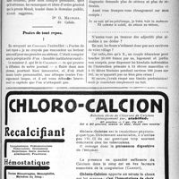 1512 - Page VII-1507 - Correspondance. L’erreur du lait dans la fièvre typhoïde. Réponse au Dr G… / Postes de tout repos