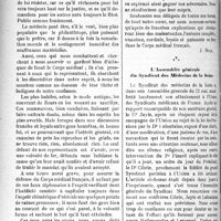 1517 - Page 1512 - Propos du jour. En dépit des efforts de ses adversaires, l’entente absolue du Corps médical se fera quand même [J. Noir] / L’Assemblée générale du Syndicat des Médecins de la Seine