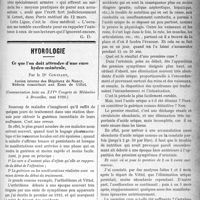 1534 - Page 1529 - Partie scientifique. A travers la presse. La mort subite chez les cardiaques [(Presse méd. 12 mars 1921)] / Hydrologie. Ce que l’on doit attendre d’une cure hydro-minérale, par le Dr Constant