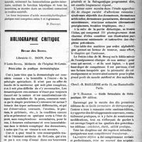 1544 - Page 1539 - Partie scientifique. Thérapeutique appliquée. Propriétés thérapeutiques et posologie de l’acide monoéthylorthophosphorique / Bibliographie critique. Revue des livres. Précis-atlas de pratique dermatologique, par Dr Louis Brocq, Librairie O. Doin, Paris / Guide formulaire de thérapeutique, par Dr V. Herzen, chez J. -B. Baillière et fils, Paris