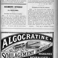 1574 - Page XXXIX-1569 - Correspondance. Mutualité Familiale / Documents officiels. A l’officiel. Assistance aux femmes en couches / Prorogation des baux des médecins