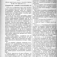 1591 - Page 1586 - Partie scientifique. Clinique infantile, Hôpital Saint-Louis (Annexe Grancher). Service de M. le Dr Jules Renault. L’hygiène des maladies transmissibles