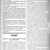 1595 - Page 1590 - Partie scientifique. Clinique infantile, Hôpital Saint-Louis (Annexe Grancher). Service de M. le Dr Jules Renault. L’hygiène des maladies transmissibles / Otologie. Traitement des bourdonnements d’oreille par l’électricité