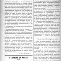 1599 - Page 1594 - Partie scientifique. Otologie. Traitement des bourdonnements d’oreille par l’électricité / A travers la presse. Presse française. Réduction en masse d’une hernie inguinale étranglée [(Journ. des prat. 26 fév. 1921)] / Traitement immédiat des plaies de poitrine [(La Prat. méd. franç. mars 1921)]