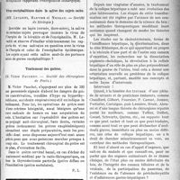 1610 - Page 1605 - Partie scientifique. Revue des sociétés savantes. Recherches expérimentales sur l’herpès, (Société de Biologie) / Virus encéphalitique dans la salive des sujets sains, (Société de Biologie) / Traitement des goitres, (Société des chirurgiens de Paris) / Thérapeutique appliquée. Note sur l’emploi du bouillon bromure achloruré dans le traitement de la colique hépatique, par M. le Dr H. Sabatier