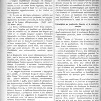 1679 - Page 1674 - Partie scientifique. A travers la presse. Presse française. Rétrécissement aortique non rhumatismal [(Presse méd. 19 mars 1921)] / L’angine diphtérique à formes anormales [(Bull. méd, 23 mars 1921)] / L’analgésie au protoxyde d’azote et la contraction utérine [(Presse méd. 23 mars 1921)] / Presse anglaise. Paralysie générale chez l’adolescent