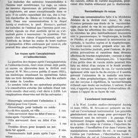 1682 - Page 1677 - Partie scientifique. A travers la presse. Presse anglaise. Paralysie générale chez l’adolescent / Les maladies des animaux transmissibles à l’homme / Les risques après l’amygdalotomie et l’adénoïdectomie / La cautérisation diathermique dans les maladies de la gorge et du nez [(British med. Journ. 12 février 1921)] / Vaccinothérapie du coryza / L’avortement instrumental
