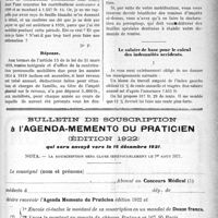 1736 - Page VII-1731 - Correspondance. Le doctorat en chirurgie / Remise d’impôts aux démobilisés / Le salaire de base pour le calcul des indemnités accidents