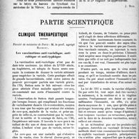 1743 - Page 1738 - Propos du jour. Echos lointains de l’Assemblée générale de l’Union des Syndicats médicaux de France. Protestations. Syndicat médical de Saint-Flour-Murat [J. Noir] / Partie scientifique. Clinique thérapeutique, Faculté de médecine de Paris : M. le prof. Agrégé Rathery. Les vaccinations anti variolique, anti-rabique et anti-typbique