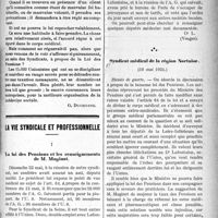 1780 - Page 1775 - Partie professionnelle. Médecine sociale. Le projet de loi assurance maladie, invalidité et retraite [G. Duchesne]. Le médecin et les lois sociales nouvelles / La vie syndicale et professionnelle. La loi des Pensions et les renseignements de M. Maginot / Syndicat médical de la région Nortaise, (19 mai 1921)