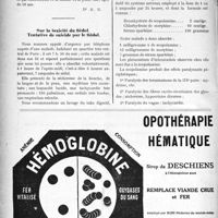 1807 - Page 1802-VI - Correspondance. Station pour cure d'altitude / Sur la toxicité du Sédol. Tentative de suicide par le Sédol