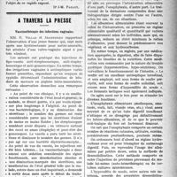 1826 - Page 1821 - Partie Scientifique. Biologie. Equilibres et chocs biologiques / A travers la presse. Vaccinothérapie des infections vaginales [(Journ. de méd. de Bordeaux, 10 avril 1921)] / Thérapeutique interne des maladies cutanées [(L’Hôpital, avril 1921 B)]