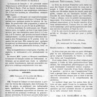 1837 - Page 1832 - Partie Scientifique. Revue des sociétés savantes. Injections intra-articulaires de sérum non spécifique dans les arthrites suppurées, (Société médicale des hôpitaux) / Traitement de l’hypertension artérielle par le benzoate de benzyle, (Société médicale des hôpitaux) / Le syndrome méniscal et la pneumo-séreuse articulaire, (Société de Radiologie) / Bibliographie critique. Revue des Livres. Au coeur du pays Khmers, par Dr A. Pannetier, (Payot et Cie, Paris) / De l’anaphylaxie à l’immunité, par Maurice Arthus, chez Masson et Cie, éditeurs, Paris