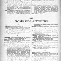 1861 - Page 1856 - Table des matières contenues dans le "Concours Médical". Année 1921, 1er Semestre. Partie Professionnelle / Noms des auteurs