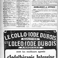 1879 - Page 1872-IV - Office de Renseignements du « Concours » / Membres du Concours exerçant dans les Stations Thermales / Demandes et offres