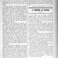 1968 - Page 1961 - Partie Scientifique. Clinique médicale, Hôpital des Enfants-Malades : M. le professeur Nobécourt. Le myxoedème infantile congénital / A travers la presse. De la sérothérapie antidiphtérique par voie buccale [(Archives de Normandie, mars 1921)] / L’ulcus gastrique à forme tabétique [(Arch. des Mal. de l’appareil digestif, 1921, n° 2)]