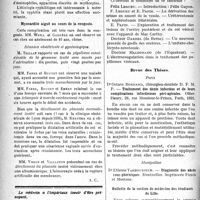 1979 - Page 1972 - Partie Scientifique. Revue des sociétés savantes. Lyon. Société médicale des hôpitaux. Maladie de Vaquez d’origine syphilitique chez un enfant / Myocardite aiguë au cours de la rougeole / Bibliographie critique. Revue des Livres. Archives urologiques de la clinique de Necker / Revue des Thèses. Paris. Traitement des dents infectées et de leurs complications infectieuses péri-apicales, par Dr Octave Bornand, Ollier-Henry, Paris, 1921 / Montpellier. Diagnostic des abcès sous-phréniques, par Dr Etienne Tarbouriech. Montpellier. Imprimerie Firmin et Montane